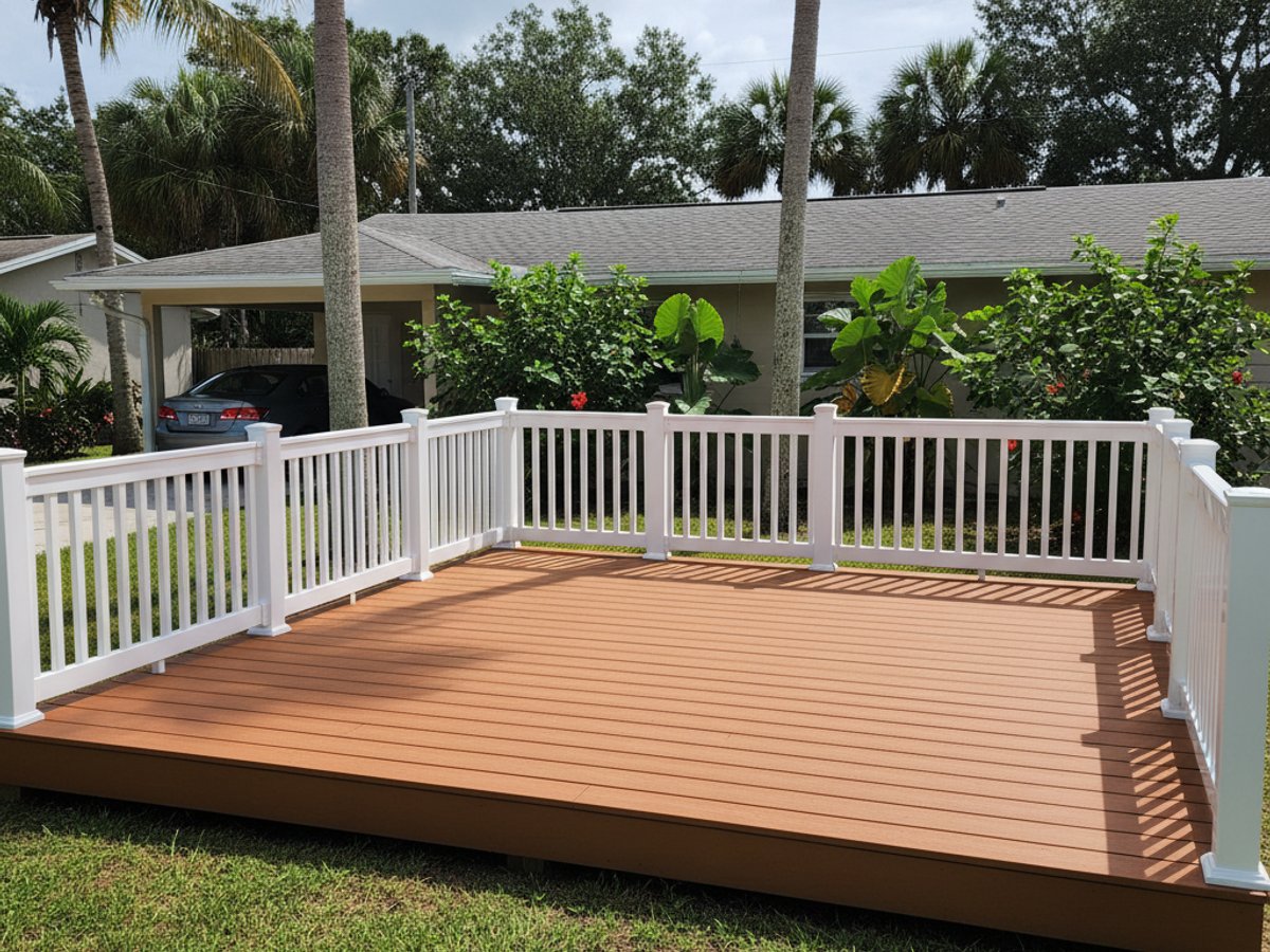 Omega Deck Solutions crew working on a home